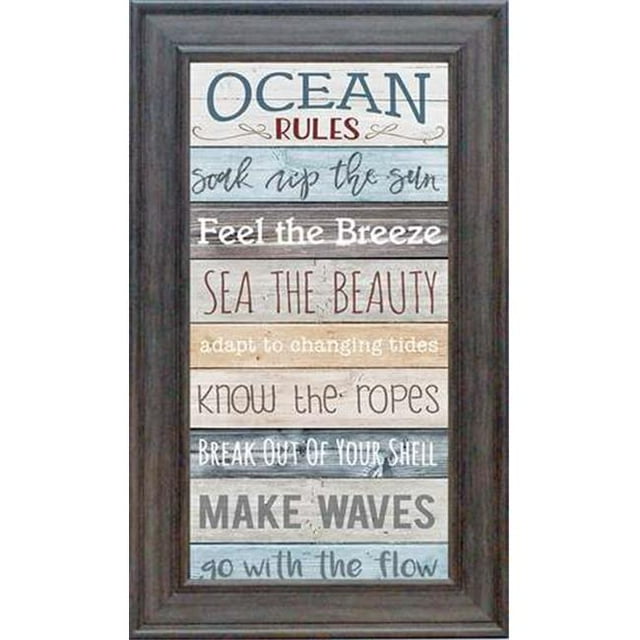 Artistic Reflections AR652 11 x 19 in. Ocean Rules Framed Art Print