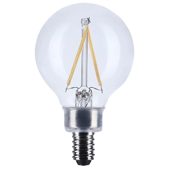 Satco S12471 LED G16.5 Globe Light Bulbs 3W 120V 3000K E12 Candelabra Base Dimmable (6 Pack)