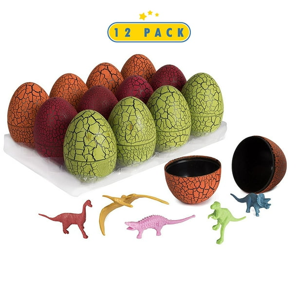 12 Pack Dinosaur Eggs With Mini Dinosaur Figures In Jurassic Dino Egg