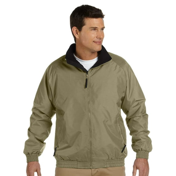 Harriton M740 Nylon Fleece Lined Jacket - British Khaki/Black - 4X-Large
