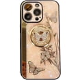 thumbnail image 2 of iPhone 14 Pro Max Case, 3D Butterfly Built in Kickstand Rhinestones Shockproof Ring Stand Cover Bling Marble Shell Glitter Girly Women Phone Cover for iPhone 14 Pro Max 6.7 inch 2022 (Gold), 2 of 4