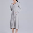 thumbnail image 6 of Women's Sun-Proof Cover Up Hooded Full Zip Long Dress Knee Length Beach Coverups Cardigan Jackets Gray L, 6 of 9