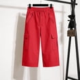 thumbnail image 6 of Womens Shorts Soft Solid Multi-Pocket High Waist Cargo Shorts for Women Red L, 6 of 9