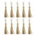 thumbnail image 1 of 10 piezas de Borlas de Cuero PU, 6" Encanto de Borla para Llaveros con Cierre Giratorio de Langosta para Hacer Joyería (Dorado Brillante), 1 of 6