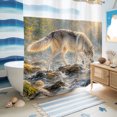 thumbnail image 5 of No Hook Shower Curtain, Wild Wolf Shower Curtains for Bathroom with See Through Top Window, Animals Forest Creek Stone Natural Scenery Waterproof & Washable Bath Curtain 66"x72", 5 of 8