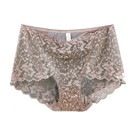 

Women Fashion Panties Ladies Waist High Waist Lace Mesh Waist Slim Thin Underwear