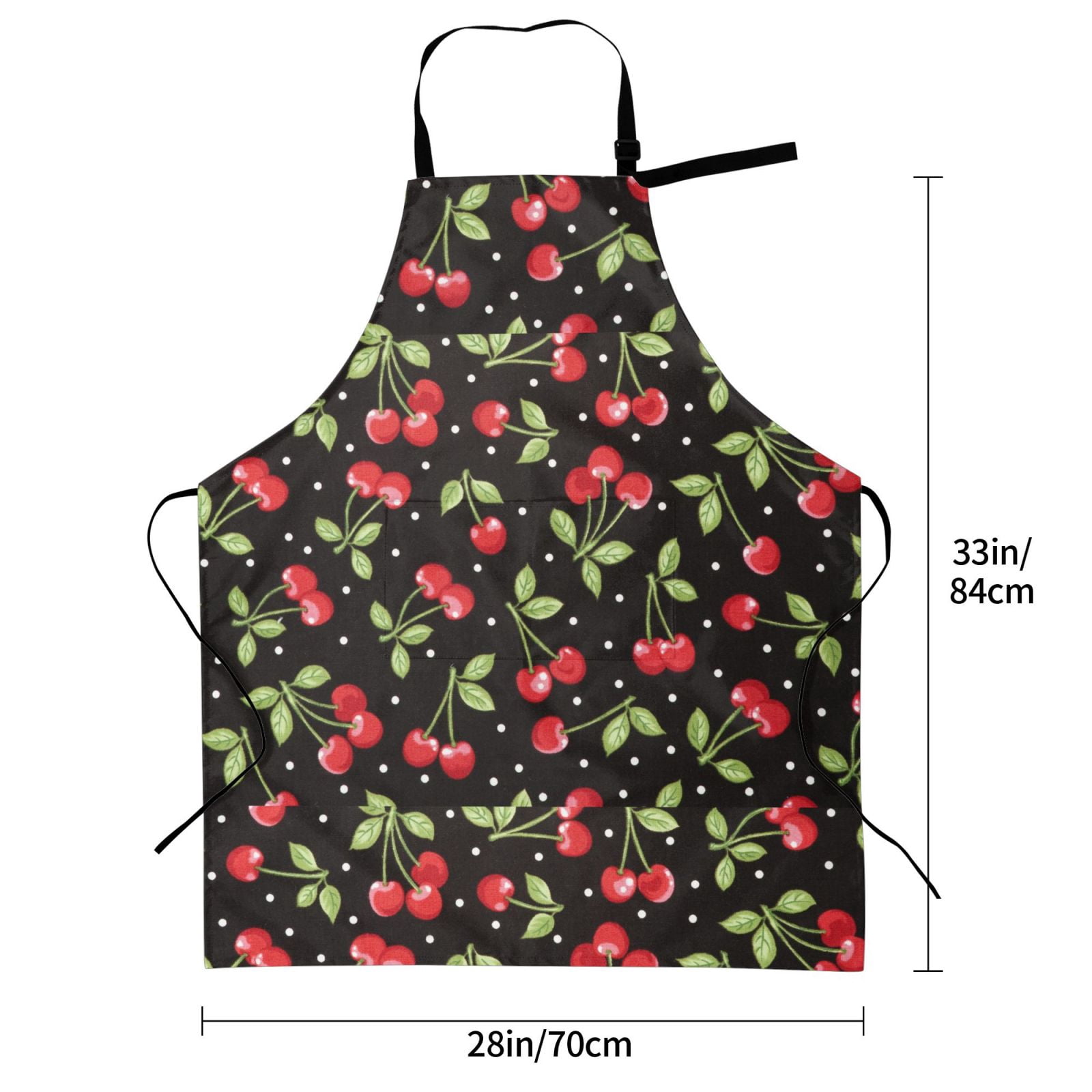 Kdxio Sweet Red Cherry Apron with Pockets Adjustable Kitchen Aprons for Men Women Waterproof Aprons for Cooking,Drawing,Crafting, Baking Household Cleaning