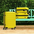 thumbnail image 4 of Wide Horizontal Stripe Luggage Travel 3-Piece Set Yellow, 4 of 6