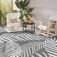 thumbnail image 6 of Kohree Outdoor Plastic Straw Rug 8'x10' ,Waterproof Mat with 4 Corner Loops Indoor Outdoor for RV, Camping, Deck ,Balcony (Palm leaves-Green), 6 of 10