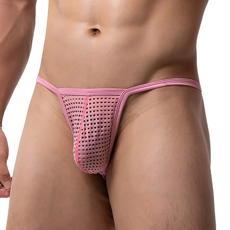 Midwennn Men s Low Waist Underwear Top Night Sexy Underwear Mesh Breathable Thong Sexy Underwear for Men