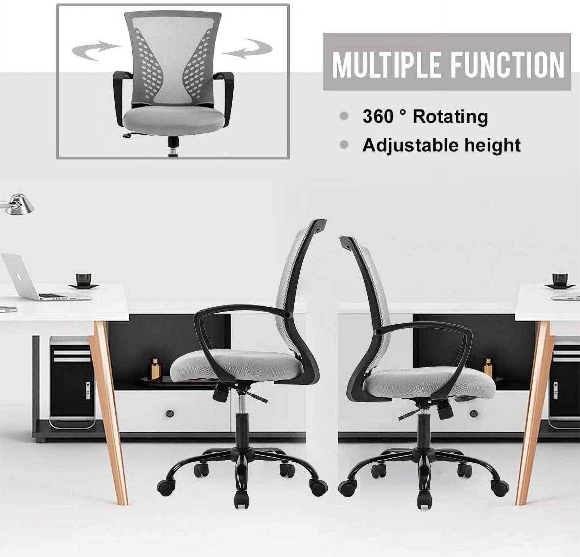 BestOffice Ergonomic Office Chair, Lumbar Support, Rolling Swivel for Men, Women(Grey)