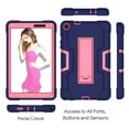 thumbnail image 7 of Case for Galaxy Tab A 10.1" 2019 SM-T510/T515, Kickstand Shockproof Kids Proof Case Heavy Duty High Impact Resistant Hybrid Three Layer Rugged Defender Full Body Protection Case, Blue+Rose, 7 of 7