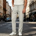 thumbnail image 4 of Mens Big & Tall Casual Golf Pants Drawstring Elastic Waist Baggy Sweatpants Flat Front Slacks Lightweight Loose Fit Summer Beach Trousers Size M-5XL Khaki, 4 of 5
