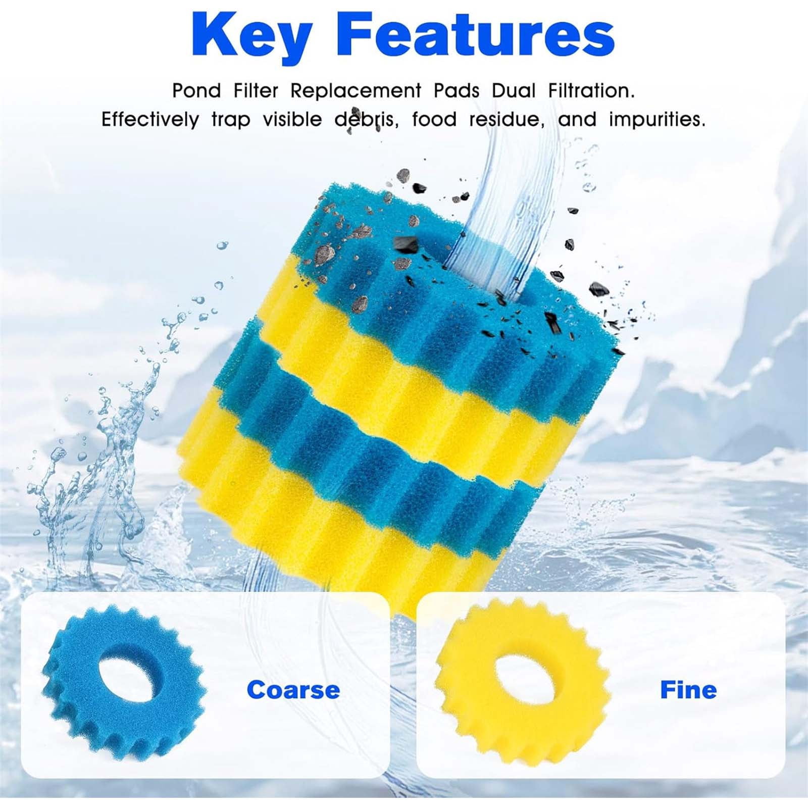 4Pcs Aquariums Filter Media Sponge Foam Easy To Install Sponge Filter Pad for CPF-2500 Replacement Part Enduring