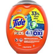 Tide Pods 4 In 1 Ultra Oxi Laundry Detergent Soap Pods, High Efficiency (He), 73 Count