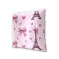 thumbnail image 3 of Valentine Effiel Tower with Bows Hearts Throw Pillow Covers Pillowcases 16 x 16 Inch Home Decor 2 Packs for Bedroom Sofa, 3 of 6
