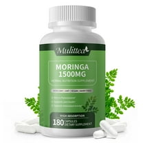 Moringa Oleifera 180 Capsules - 1500mg Pure Moringa Powder Organic - Non GMO, Gluten Free - Antioxidant Dietary Supplement - Energy, Metabolism and Immune Support, 3 Month Supply