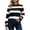 *Black, variant on VBVC Women's Wide Striped Long Sleeve Tops , Ladies' Crew Neck Contrast Cuff Casual Blouses , Casual Basic Pullover T Shirts For Women,Black,S-2XL