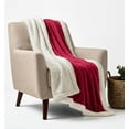 thumbnail image 2 of Beddora Luxury Flannel Sherpa Throw Blanket – 50” x 60” – Ultra-Soft & Warm – 450 GSM Plush Reversible Fleece – Cozy Winter Couch or Bed Blanket – Wine, 2 of 8
