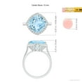 thumbnail image 3 of ANGARA Natural Claw-Set Cushion 3.5 ct Aquamarine Engagement Ring with Halo in 14K White Gold for Women (Size-10mm) | March Birthstone, Anniversary, Jewelry Gift for Women | Natural Aquamarine Ring, 3 of 7