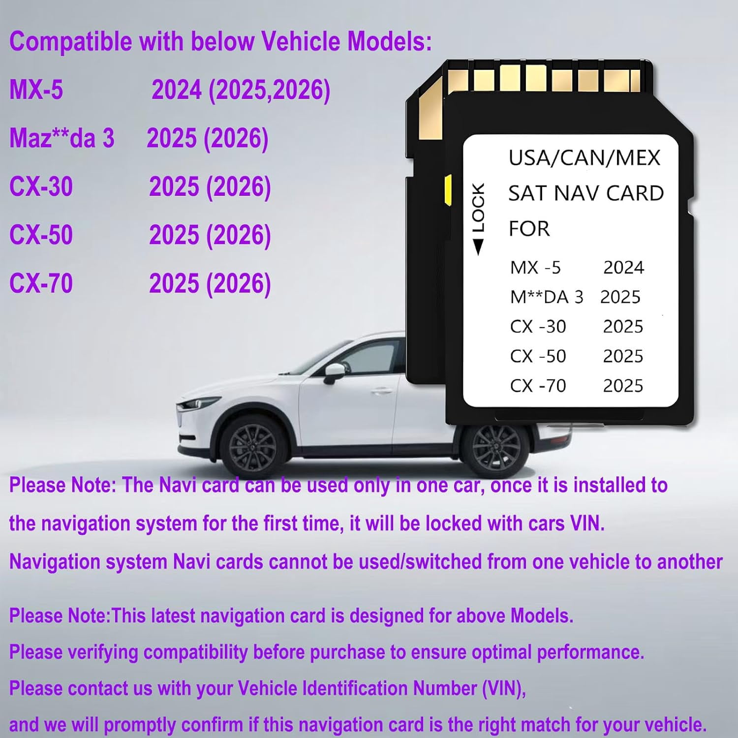 2025 2026 Latest Navigation SD Card Compatible with 2025/2026-3,2024/2025/2026-MX-5, 2025/2026-CX-30, 2025/2026-CX-50, 2025/2026-CX-70