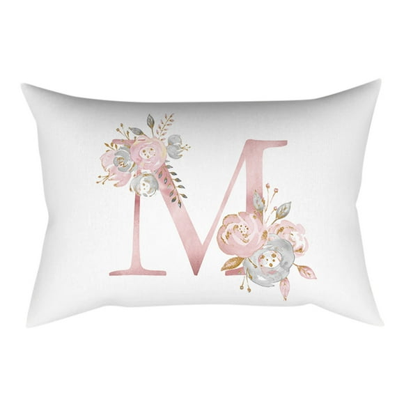 Xihbxyly Funda de Almohada con Letras En Oro Rosa, Elegante Color Melocotón, Tacto Suave, Cierre de Cremallera Oculto, Decoración para Sala de Estar y Dormitorio, Versátil para El Hogar, Tamaño 30 X