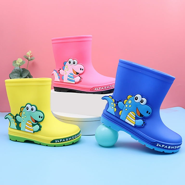 Girls Boots Size 1.5 Girl Boots Children Shoes Cute Cartoon Mid Tube Rain Boots Fashion Outdoor Small Rain Boots Walmart