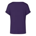 thumbnail image 6 of Uooqdmx Twist Front Tops for Women, Front Knot Tops for Women, V Neck T Shirts for Women, Front Tie Tops for Women, Womens Shirts Dressy Casual, Purple 2 3XL, 6 of 6
