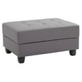 thumbnail image 3 of Contemporary Home Living Faux Leather Upholstered Storage Ottoman - 37" - Gray, 3 of 6