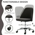 thumbnail image 5 of edx Vanity Chair, Armless Desk Chair with Wheels, Adjustable Swivel Fabric Makeup Chair, Comfortable Home Office Task Computer Chair, Dark Gray, 5 of 7
