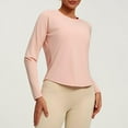 thumbnail image 3 of STETMN Women's Dry Fit Yoga Top Loose Crewneck T-Shirt Solid Long Sleeve Workout Tops, 3 of 8