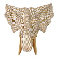 Elephant Head Sculpture Wall Mount Decor Resin Material Modern Bedroom Living Room Art Ornament Display