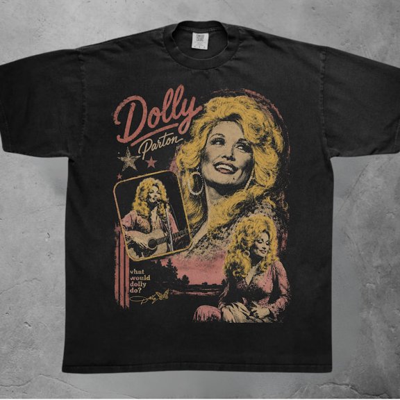 Retro Dolly Portrait T-Shirt, Vintage Country Music Graphic Tee