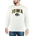thumbnail image 3 of Men's Colosseum White Iowa Hawkeyes Arch & Logo Crew Neck Sweatshirt, 3 of 4