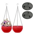 thumbnail image 1 of Hanging Plant Basket Outdoors Hanging Flower Pots with Drainage Red, 1 of 8