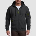 thumbnail image 4 of UOCUFY Hoodies for Men Casual Long Sleeve Full Zip Hooded Fleece Sweatshirt | Fashion Athletic Workout Jackets with Multi Pockets Black,Size S, 4 of 9