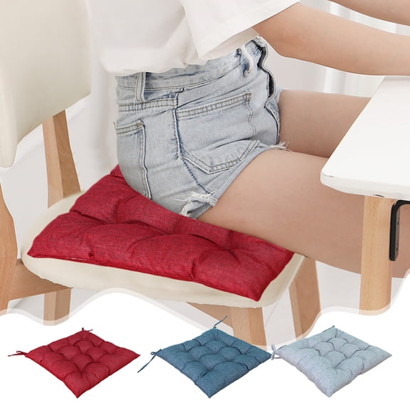 Memory Foam Chair Cushion | Non-Slip Universal Seat Pad for Office, Car, Dining | Polyester | Red Blue Gray | 15.75"x15.75"x2.17" | Cloud-Like Comfort | All Seasons | Durable, Easy-Clean