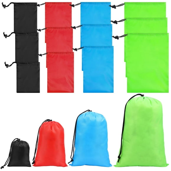 iMucci 12 Pcs Sac à Cordon Sac Imperméable Sac en Nylon Sac de Sport pour Gym Voyage Randonnée Yoga Magasinage