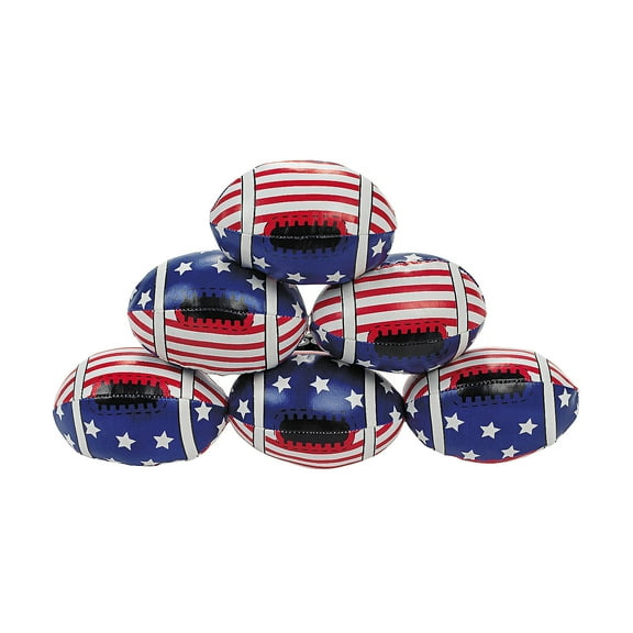 Vinyl Stars & Stripes Footballs - Party Favors - 12 Pieces