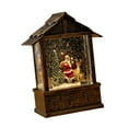 thumbnail image 4 of Sharprepublic Christmas Snow Globe Lantern Swirling Glitter Music Box Christmas Decoration Santa and Reindeer, 4 of 8