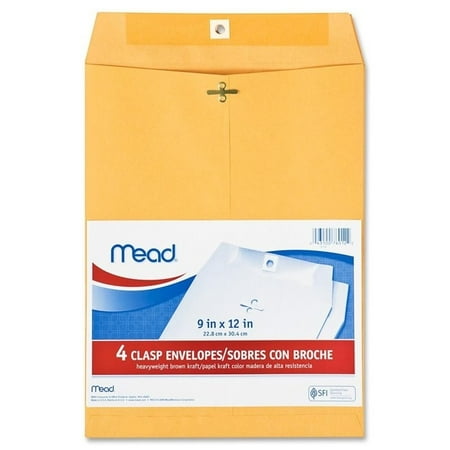 Mead Clasp Envelopes - Mead Heavyweight Brown Kraft Clasp Envelopes (MEA76012)