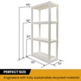 thumbnail image 2 of Hyper Tough Plastic Shelving Unit Made In Canada 4-Tier 56"H x 14"D x 30"W White-400 lbs, 2 of 7
