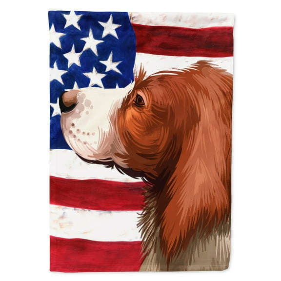 English Setter Dog American Flag Flag Canvas House Size