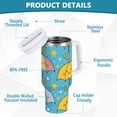 thumbnail image 4 of Cute Umbrella with Cloud 40 oz Tumbler with Handle and Straw Lid Vacuum Insulated Cup Leak-Proof for Water Iced Tea Coffee, 4 of 9