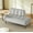 Grey, variant on YWEN 55" Inch Width Modern End of Bed Bench, Leather Upholstered Futon Sofa Couch with Back & 360° Swivel Side Table for Small Spaces Living Room, Entryway Ottoman Bench for RV Office