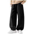 thumbnail image 2 of Xdegoge Tween Boys Baggy Sweatpants Wide Leg Casual Lounge Pants Elastic Waist Athletic Workout Gym Y2K Streetwear Activewear Trousers with Pockets, 2 of 9