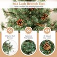 thumbnail image 2 of Gymax 8 FT Pre-Lit Artificial Christmas Tree Cashmere Xmas Tree w/ 702 Pine Needles, 2 of 7