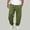 Army Green, variant on Men's Solid Color Cuffed Wide Leg Joggers Elastic High Waist Deep Side Pockets Soft Loose Cut for Daily Errands Weekend Trips Green S