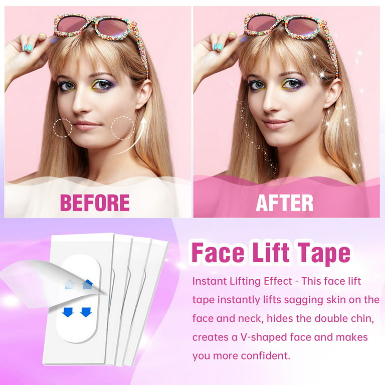 156PCS Face Lift Tape, Face Lift Tape Invisible, Face Tape Lifting  Invisible Makeup Tape Instant Face Lift Neck Tape Facial Tape for Jowls  Double Chin