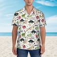thumbnail image 2 of Gaeub Dinosaur Print Men's Hawaiian Shirt,Button Down Short Sleeves Shirts,Tropical Beach Casual Button Down Shirts,Medium, 2 of 7